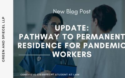 UPDATE TO PERMANENT RESIDENCE PATHWAY FOR PANDEMIC WORKERS