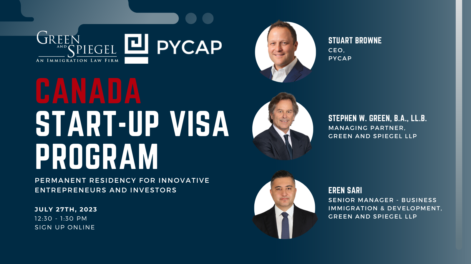 Canada Start-up Visa Program Webinar Infographic