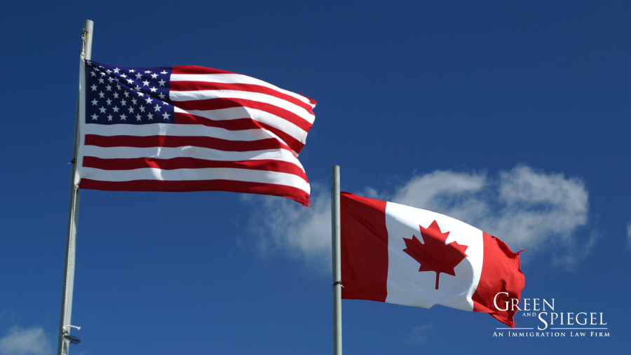 U.S. and Canadian flags - Immigrate to Canada from the U.S.